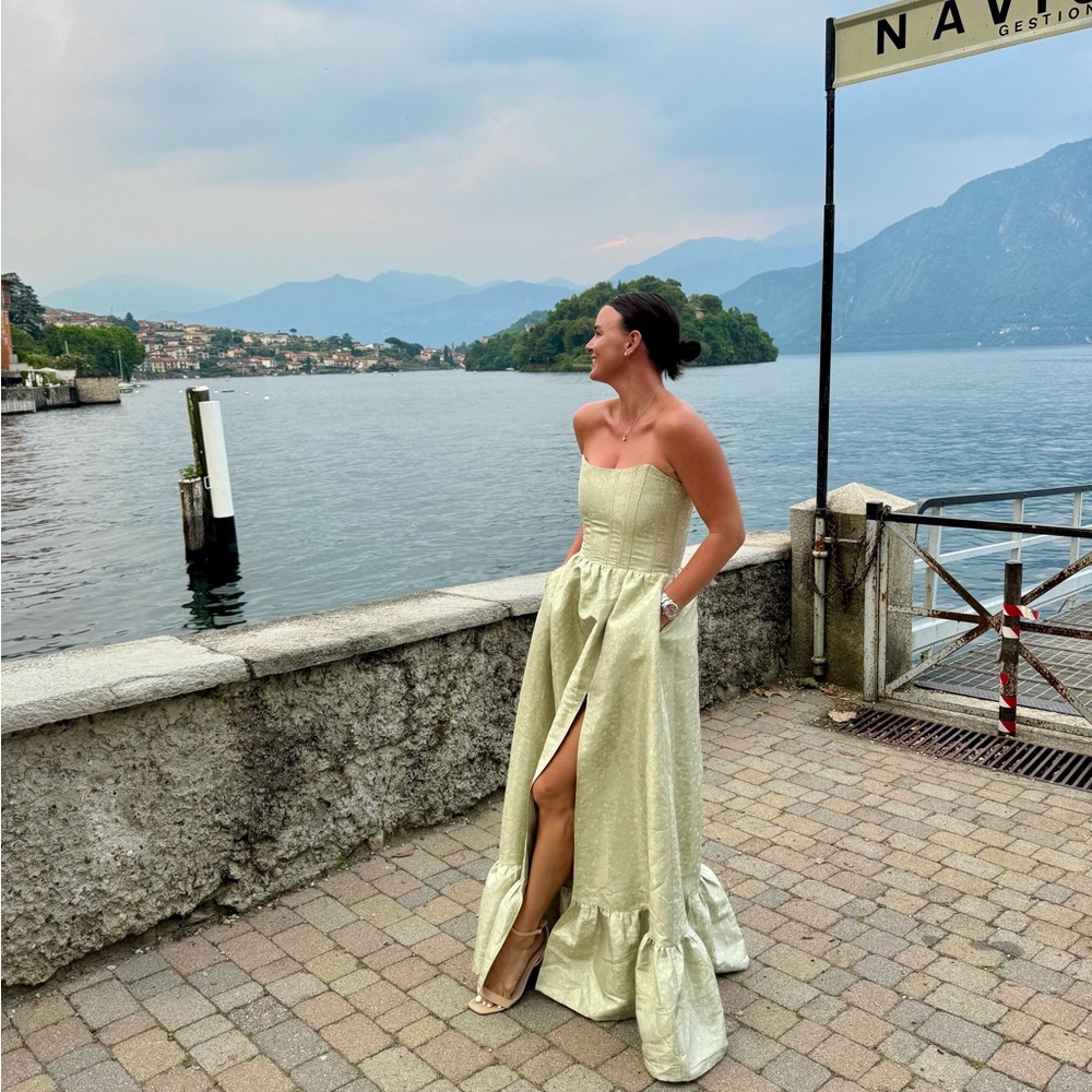 V. Chapman Strapless Mint Green Dress
